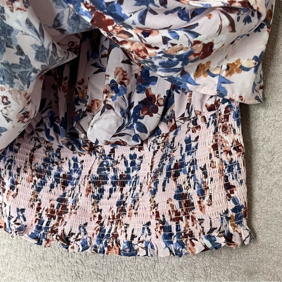 1 State Cropped Sleeveless Tube Top-Pink Floral-Tiered-Summer-Cottagecore-Casual - Picture 3 of 10